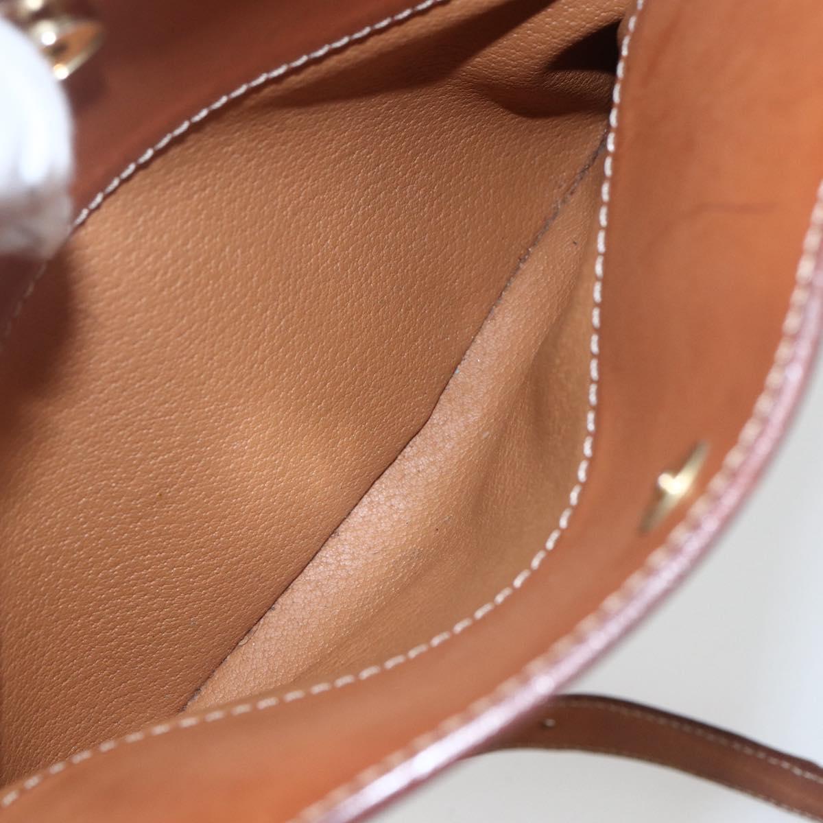 CELINE Macadam Canvas Shoulder Bag PVC Leather Brown Gold Auth BA9314
