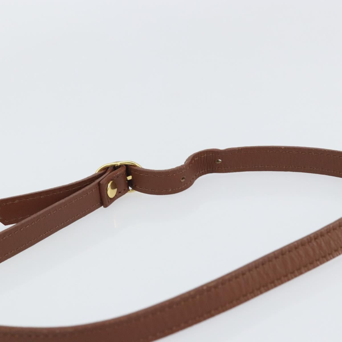 Burberrys Shoulder Bag Leather Brown Gold Auth BA9317