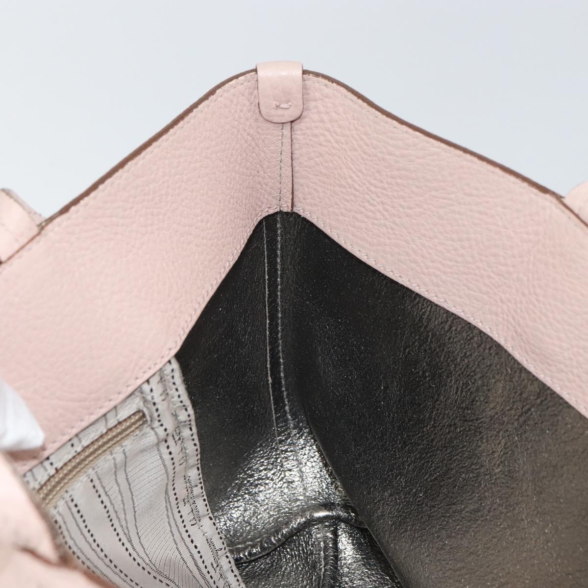 Salvatore Ferragamo Gancini Tote Bag Leather Pink Gold Auth BA9328