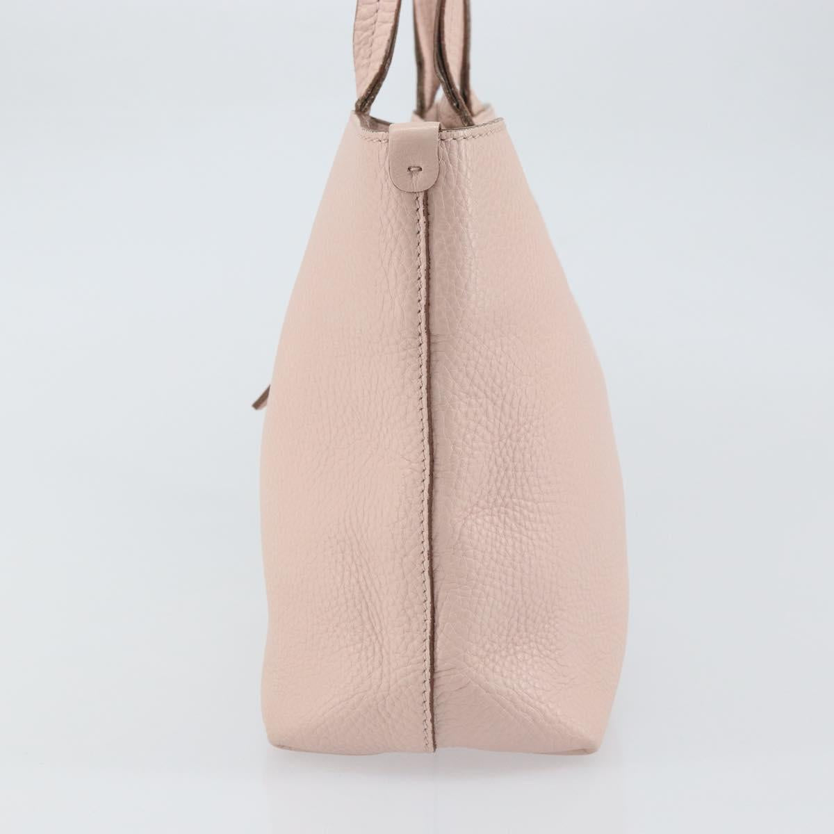 Salvatore Ferragamo Gancini Tote Bag Leather Pink Gold Auth BA9328