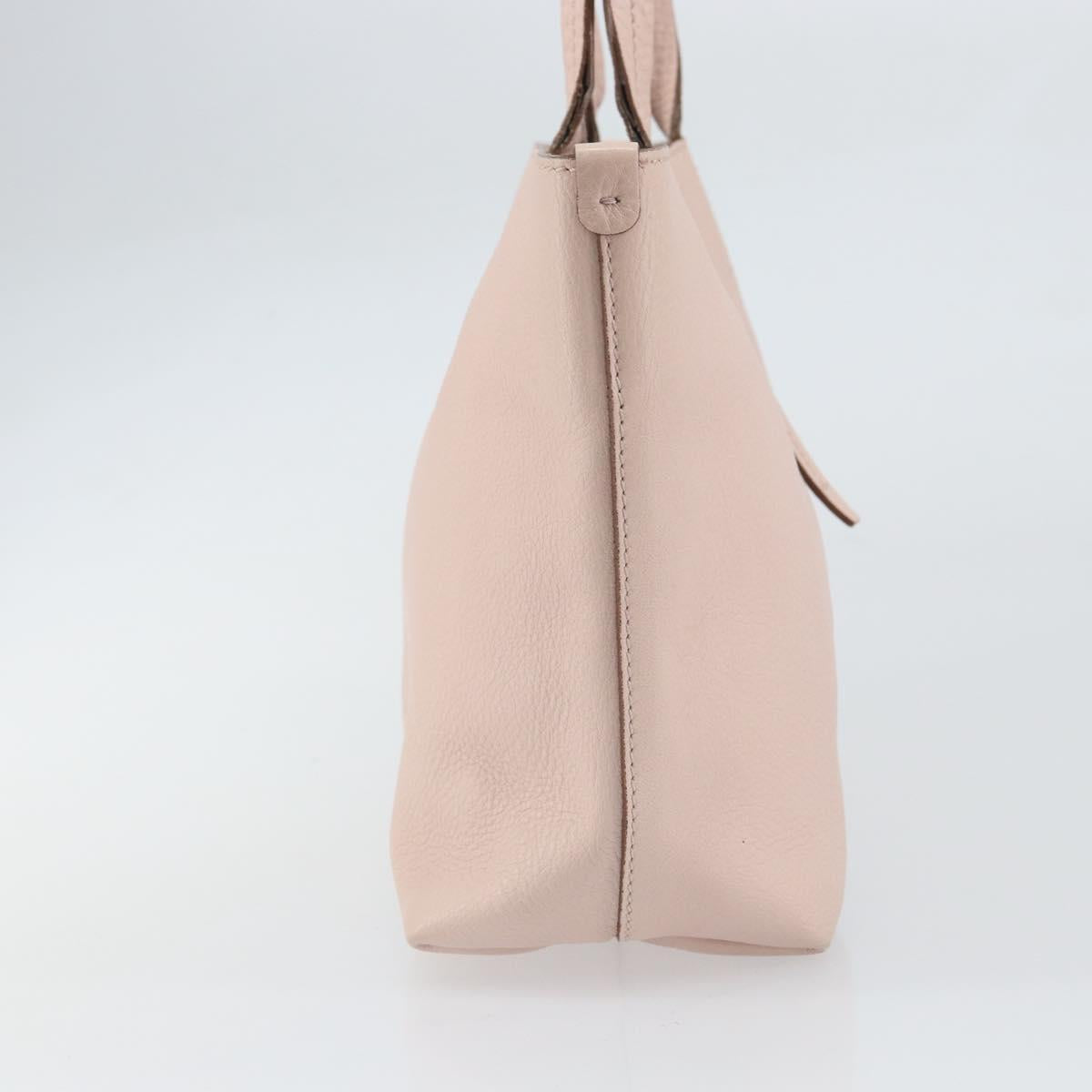 Salvatore Ferragamo Gancini Tote Bag Leather Pink Gold Auth BA9328