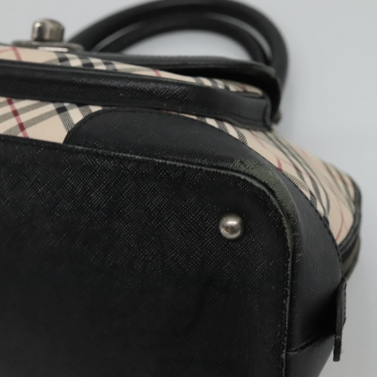BURBERRY Nova Check Hand Bag Canvas Beige Auth BA933