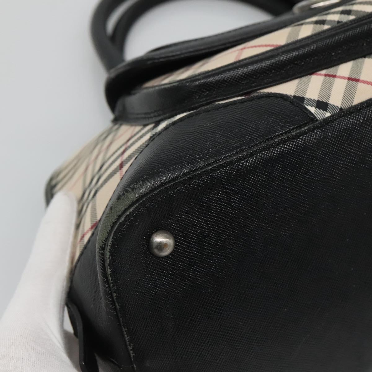 BURBERRY Nova Check Hand Bag Canvas Beige Auth BA933