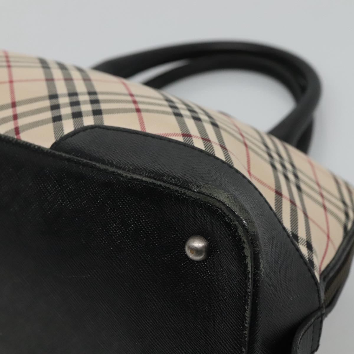 BURBERRY Nova Check Hand Bag Canvas Beige Auth BA933