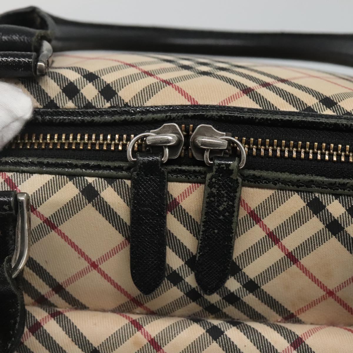 BURBERRY Nova Check Hand Bag Canvas Beige Auth BA933