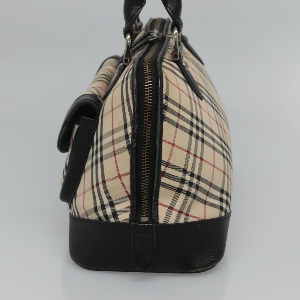 BURBERRY Nova Check Hand Bag Canvas Beige Auth BA933