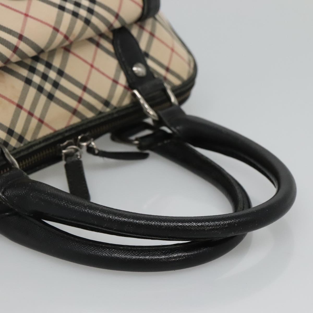 BURBERRY Nova Check Hand Bag Canvas Beige Auth BA933