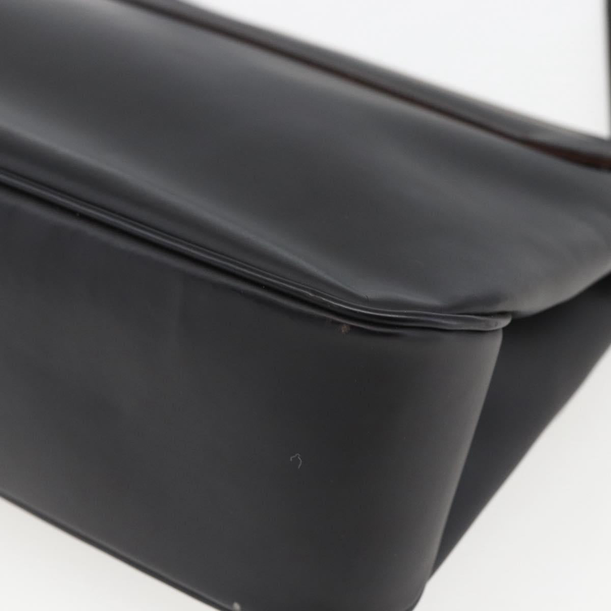 Salvatore Ferragamo Vala Shoulder Bag Leather Black Silver Auth BA9331