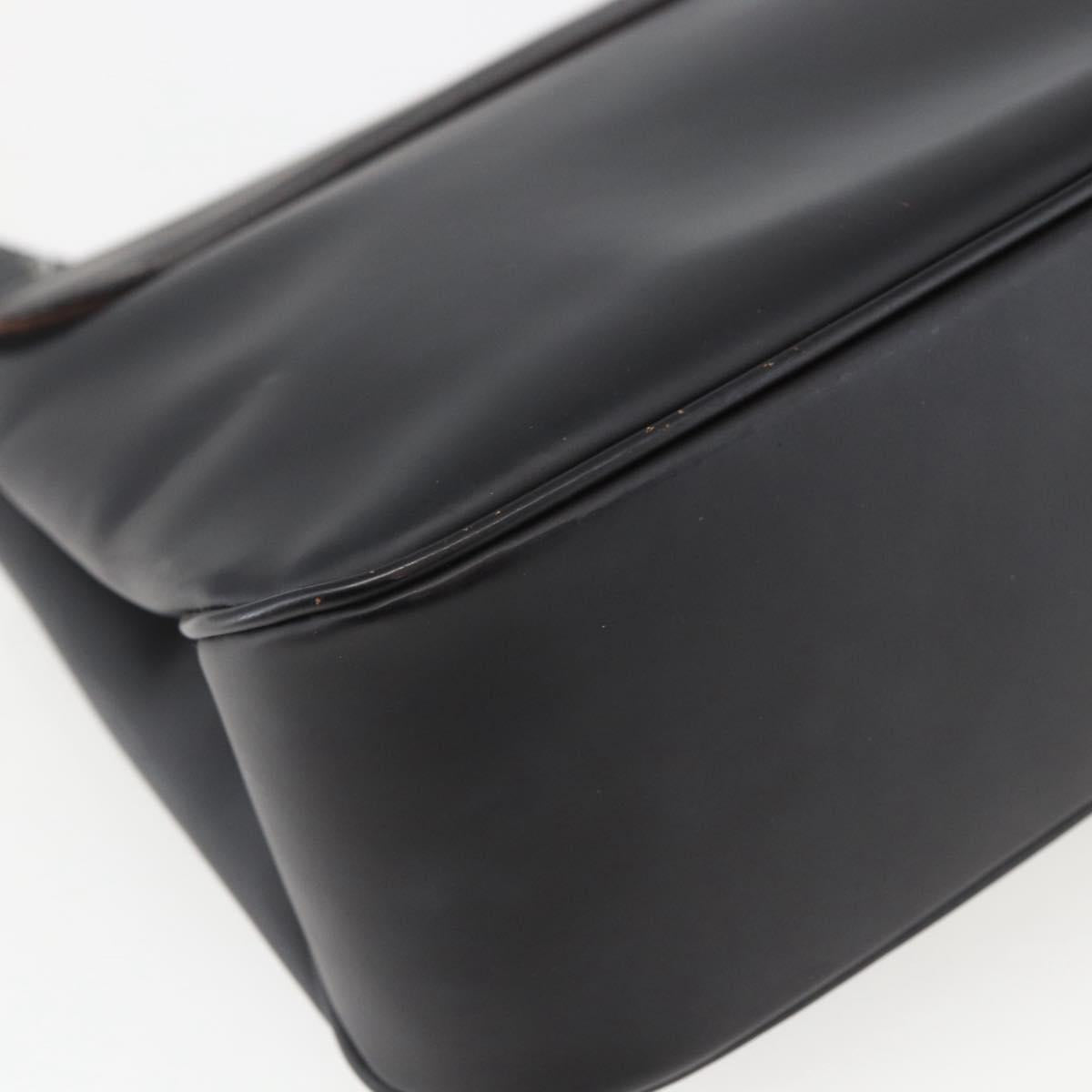 Salvatore Ferragamo Vala Shoulder Bag Leather Black Silver Auth BA9331