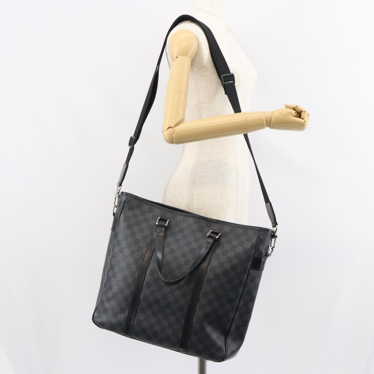 LOUIS VUITTON Damier Graphite Tadao Shoulder Bag 2way N51192 LV Auth BA9332