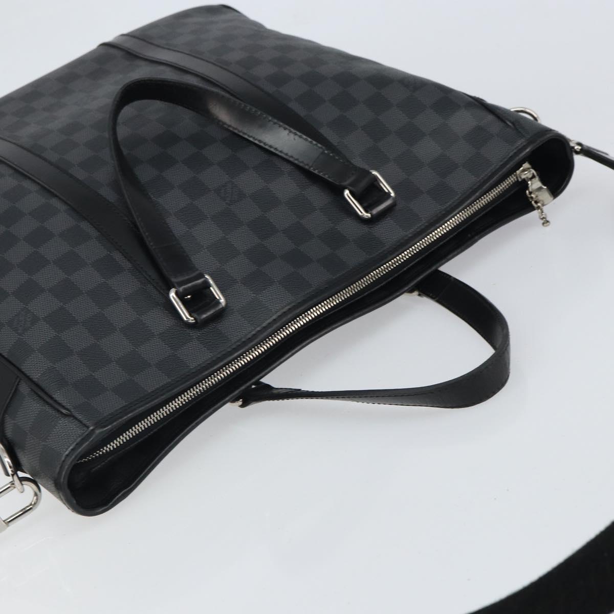 LOUIS VUITTON Damier Graphite Tadao Shoulder Bag 2way N51192 LV Auth BA9332