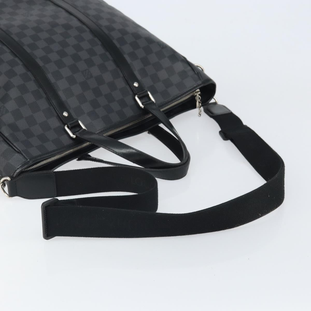 LOUIS VUITTON Damier Graphite Tadao Shoulder Bag 2way N51192 LV Auth BA9332