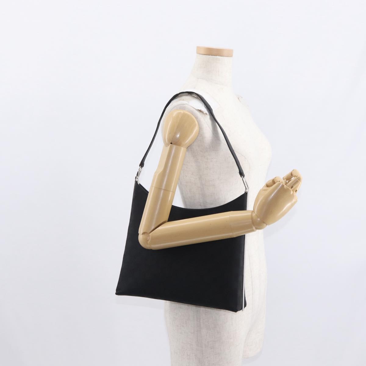 Salvatore Ferragamo Shoulder Bag Canvas Black Silver Auth BA9340