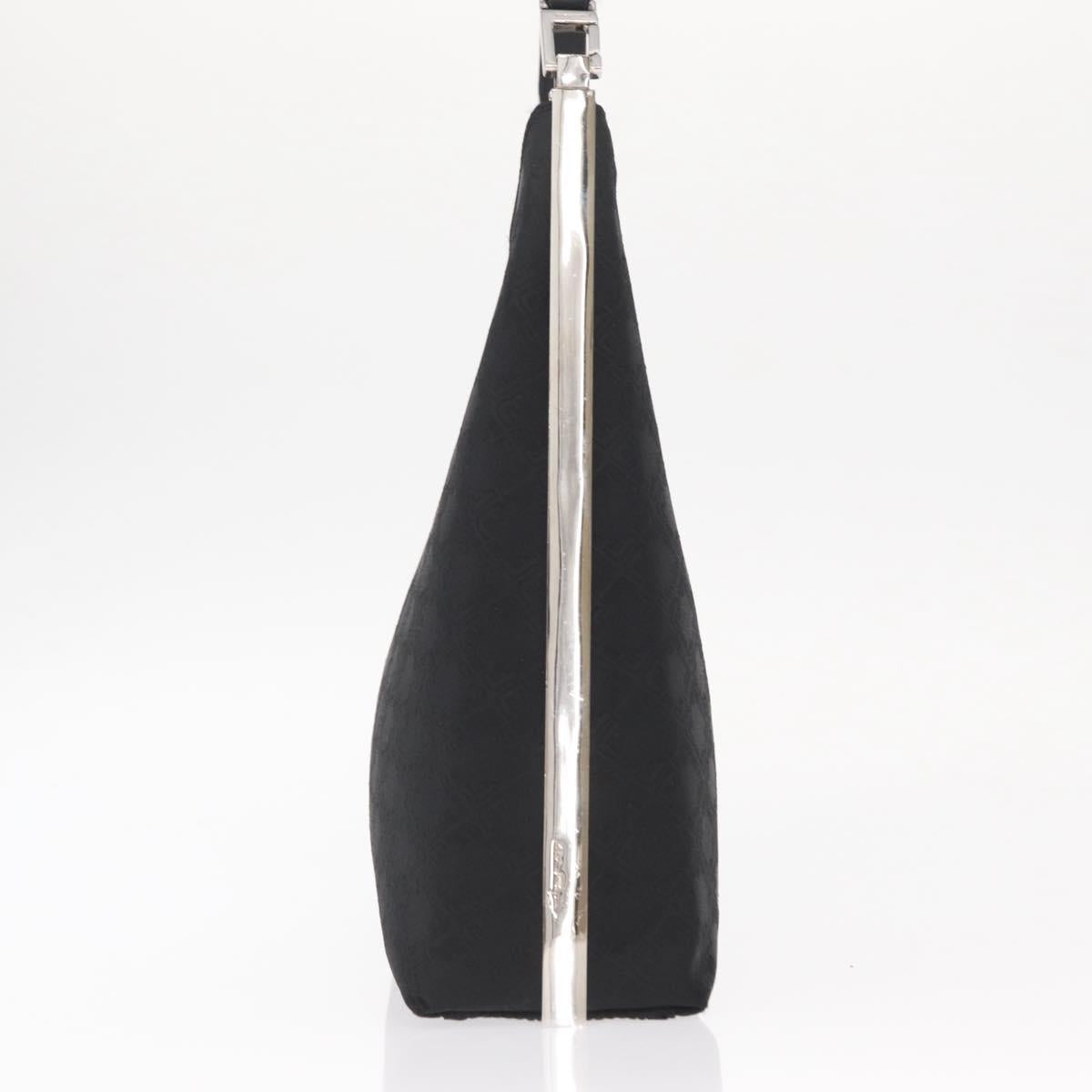 Salvatore Ferragamo Shoulder Bag Canvas Black Silver Auth BA9340
