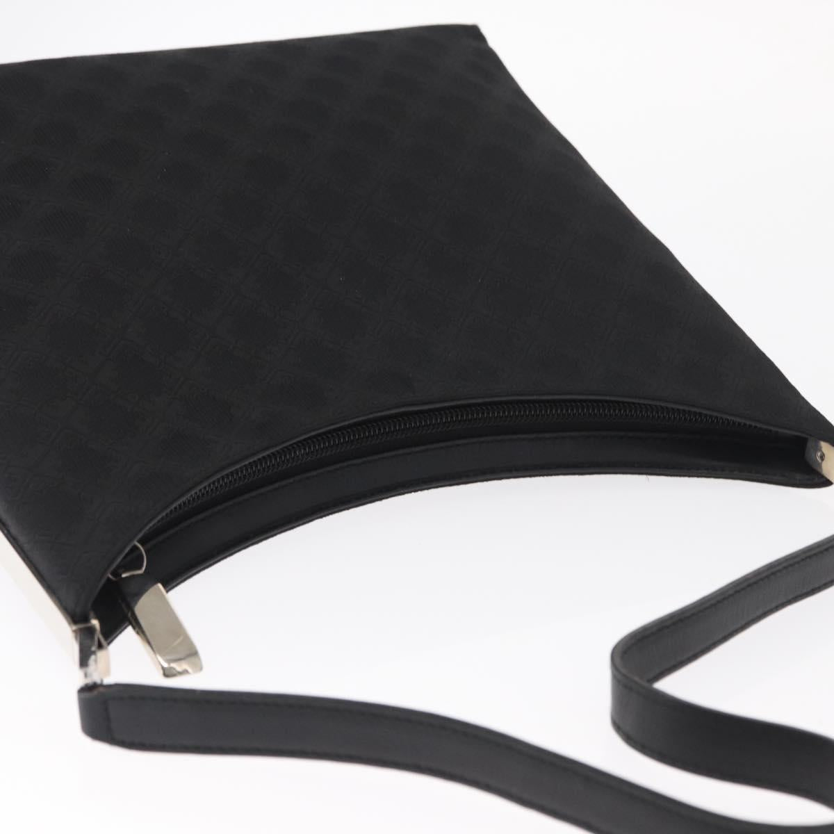 Salvatore Ferragamo Shoulder Bag Canvas Black Silver Auth BA9340
