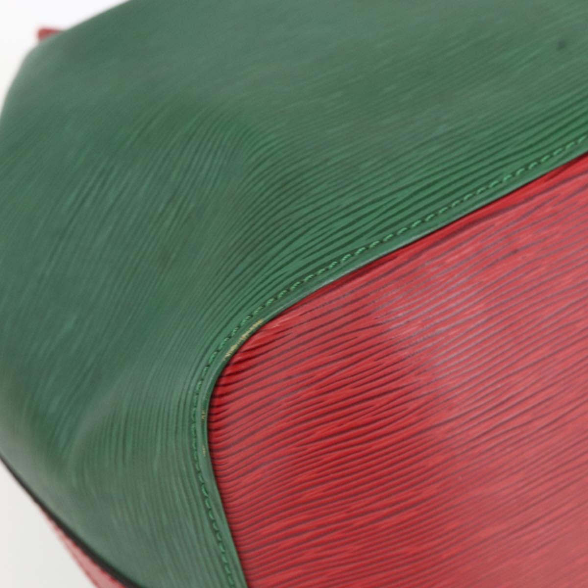 LOUIS VUITTON Epi Petit Noe Shoulder Bag Bicolor Green Red M44147 LV Auth BA9341