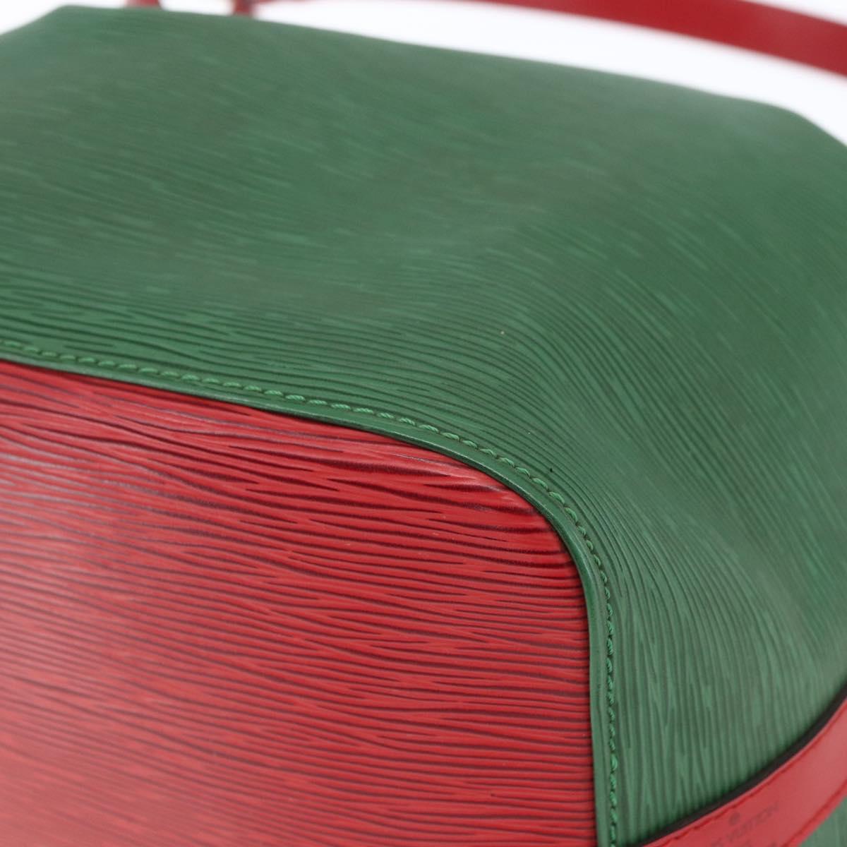 LOUIS VUITTON Epi Petit Noe Shoulder Bag Bicolor Green Red M44147 LV Auth BA9341