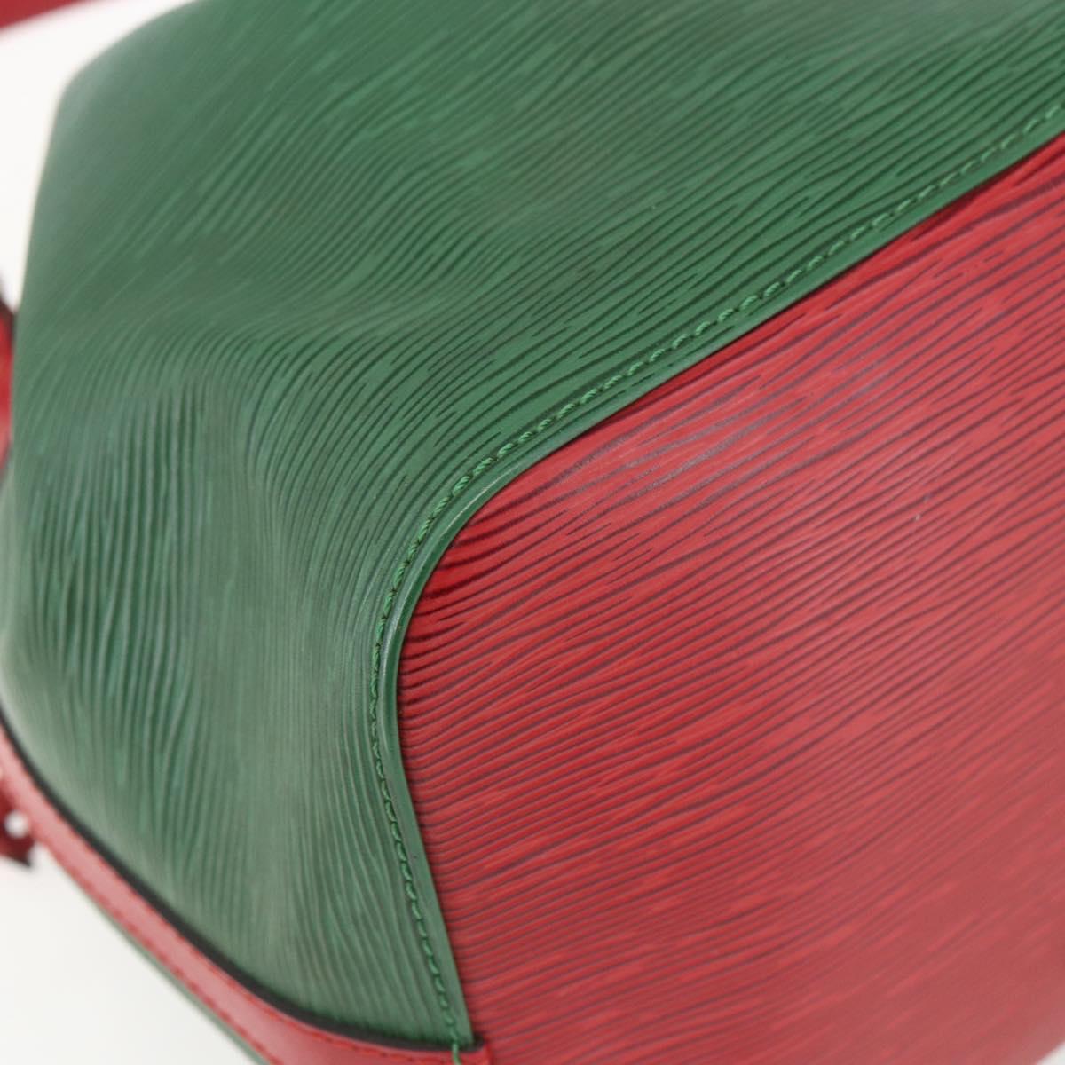 LOUIS VUITTON Epi Petit Noe Shoulder Bag Bicolor Green Red M44147 LV Auth BA9341