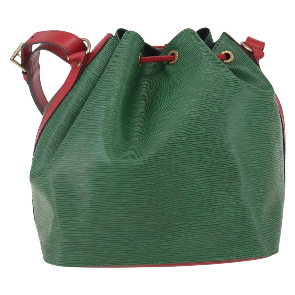 LOUIS VUITTON Epi Petit Noe Shoulder Bag Bicolor Green Red M44147 LV Auth BA9341