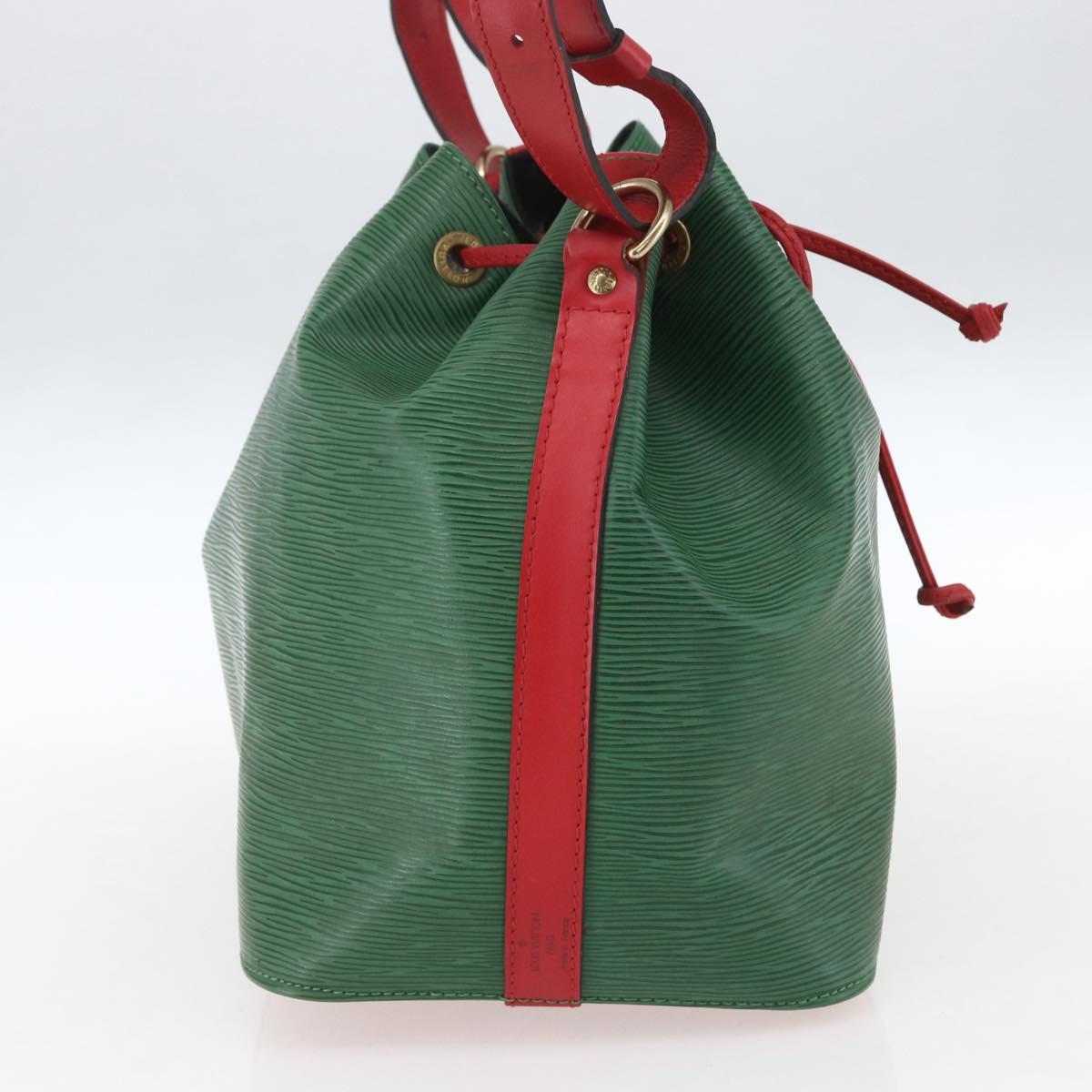 LOUIS VUITTON Epi Petit Noe Shoulder Bag Bicolor Green Red M44147 LV Auth BA9341