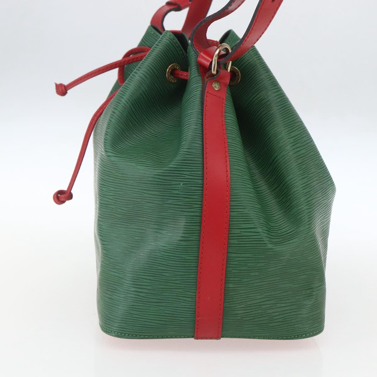 LOUIS VUITTON Epi Petit Noe Shoulder Bag Bicolor Green Red M44147 LV Auth BA9341
