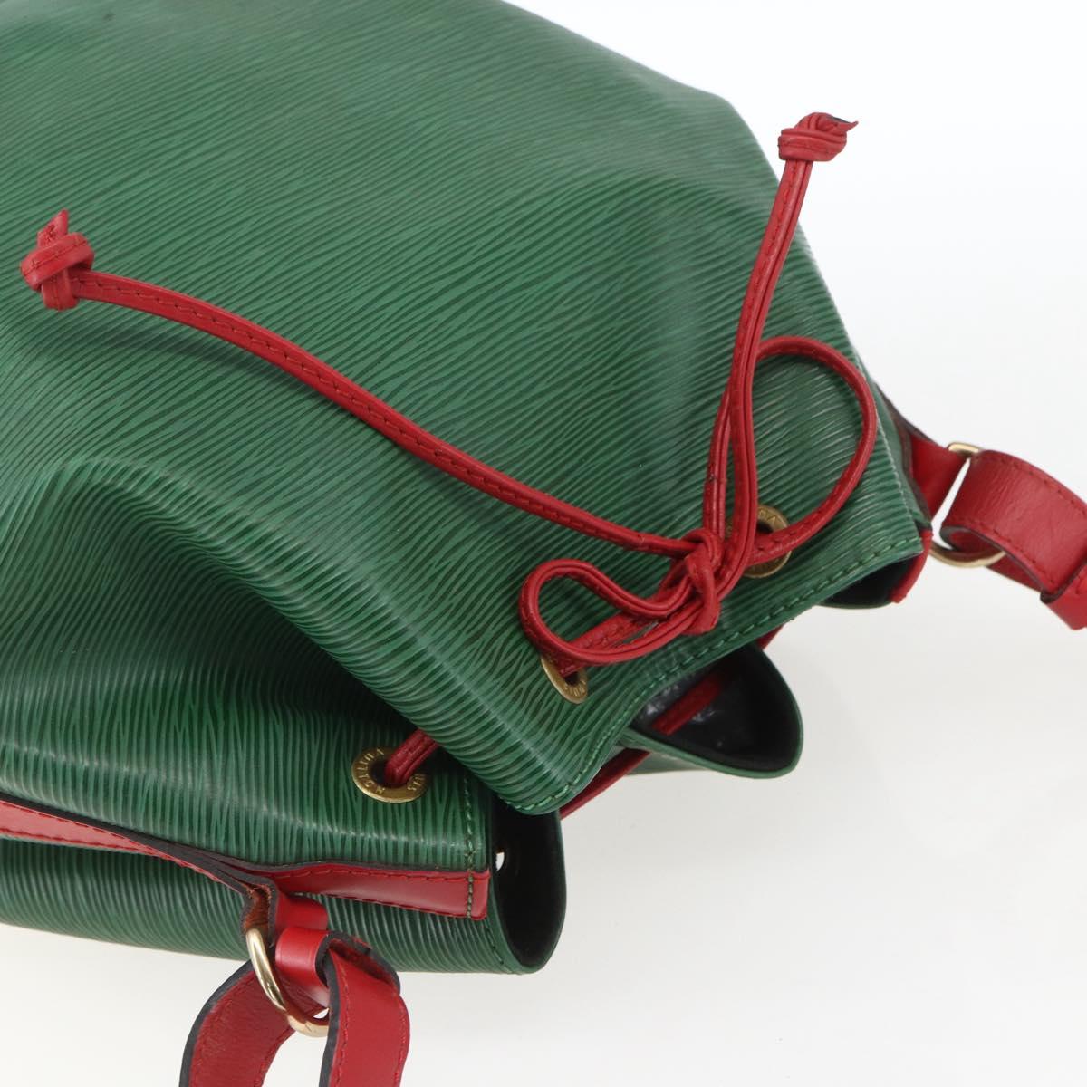 LOUIS VUITTON Epi Petit Noe Shoulder Bag Bicolor Green Red M44147 LV Auth BA9341
