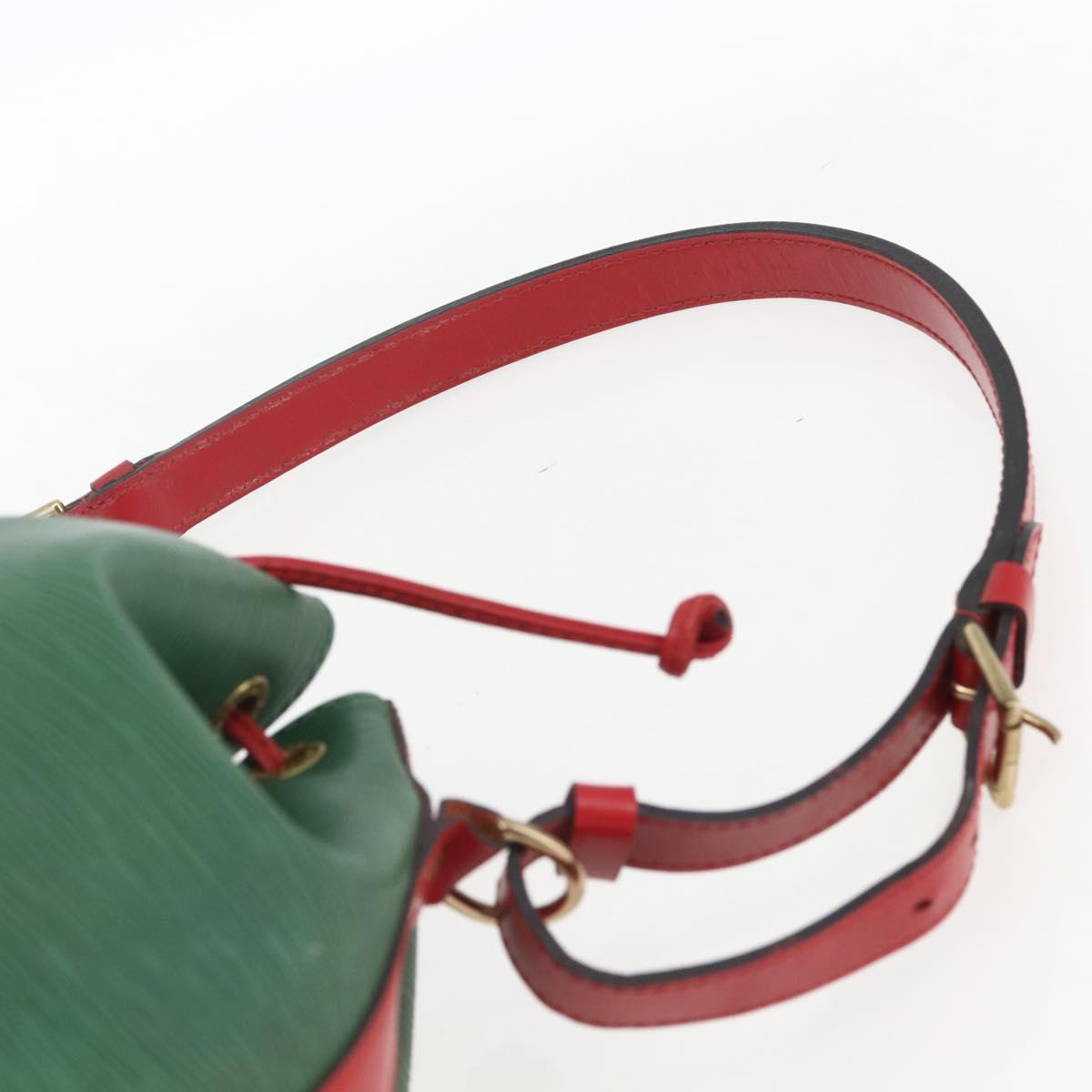 LOUIS VUITTON Epi Petit Noe Shoulder Bag Bicolor Green Red M44147 LV Auth BA9341