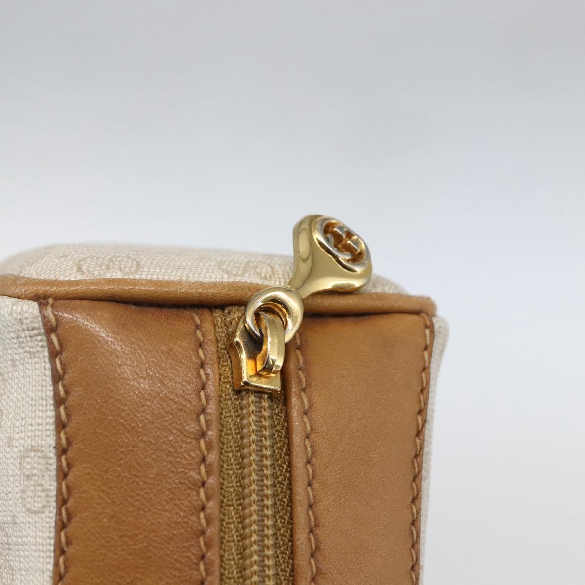 GUCCI Micro GG Canvas Web Sherry Line Clutch Bag White 014 904 0018 Auth BA9347