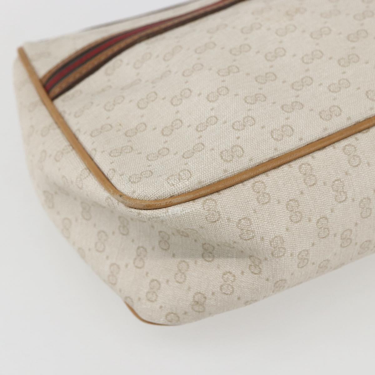 GUCCI Micro GG Canvas Web Sherry Line Clutch Bag White 014 904 0018 Auth BA9347