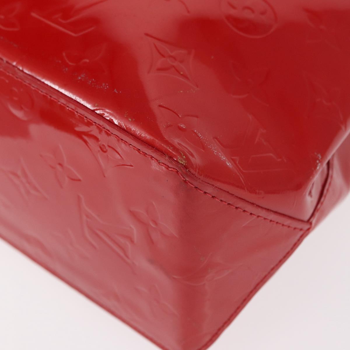 LOUIS VUITTON Monogram Vernis Reade PM Hand Bag Red Rouge M91088 LV Auth BA9357