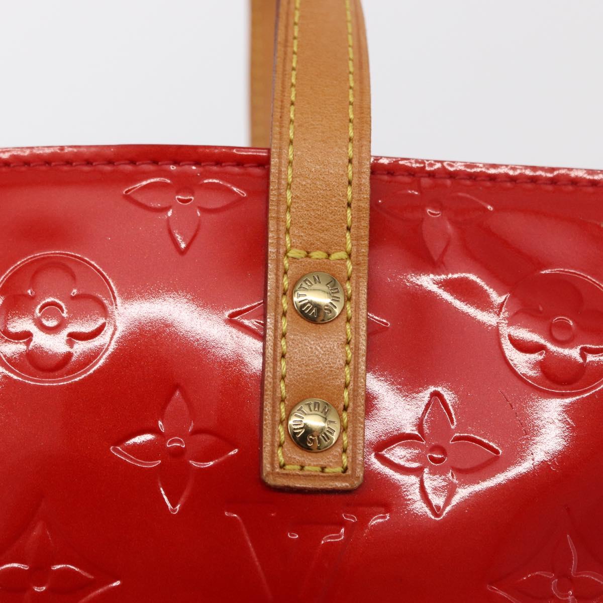LOUIS VUITTON Monogram Vernis Reade PM Hand Bag Red Rouge M91088 LV Auth BA9357