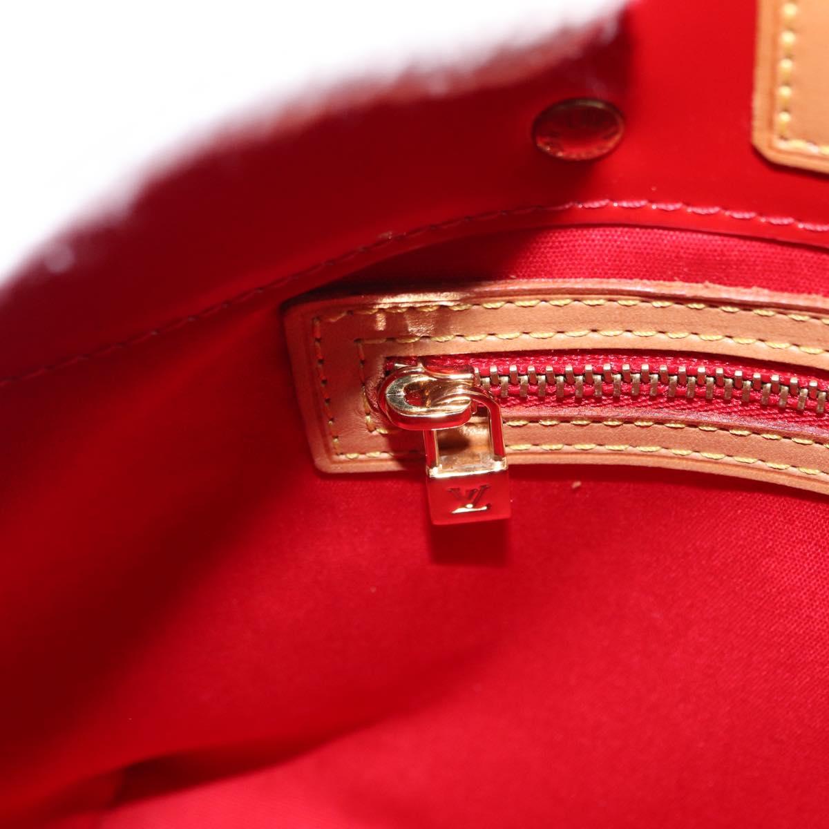 LOUIS VUITTON Monogram Vernis Reade PM Hand Bag Red Rouge M91088 LV Auth BA9357