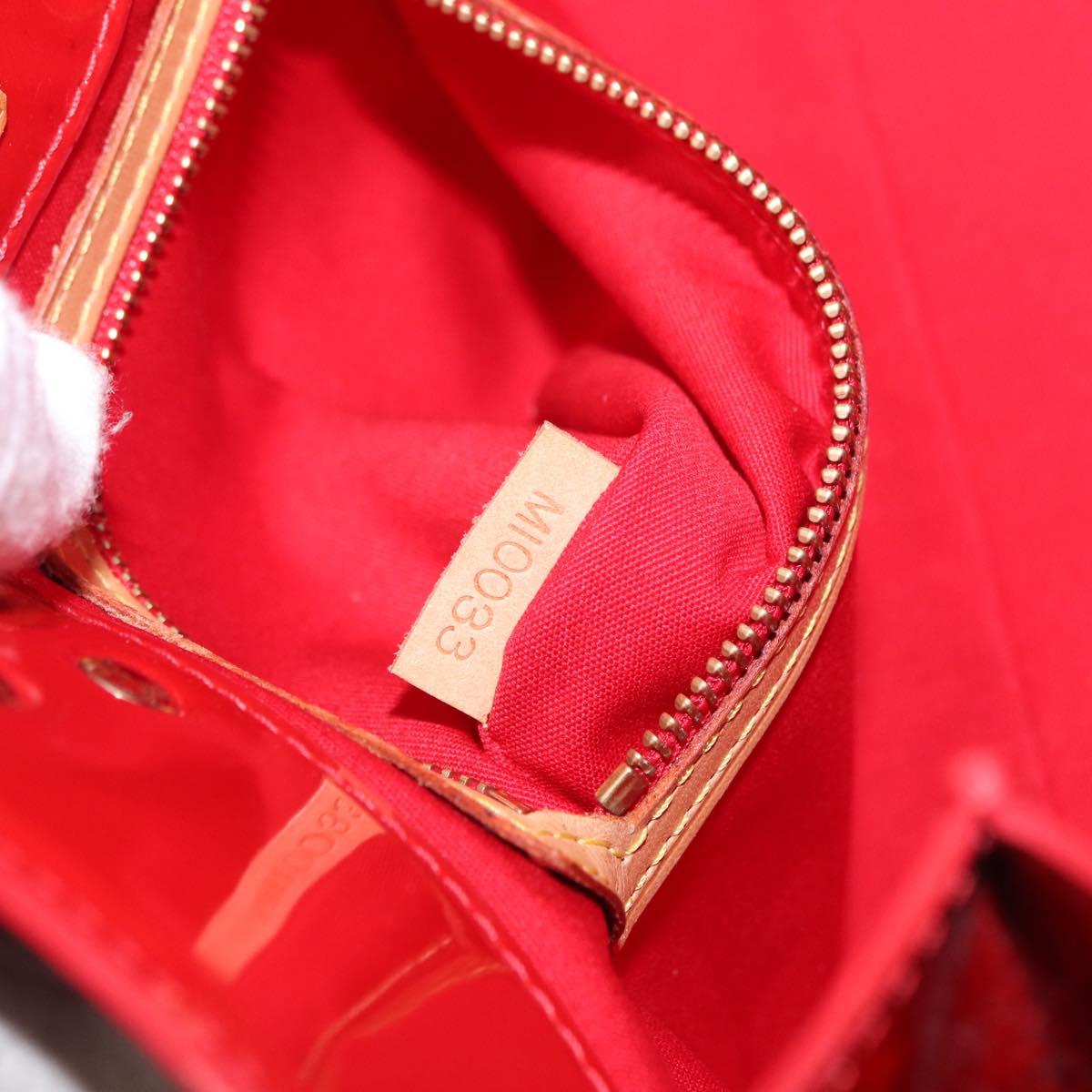 LOUIS VUITTON Monogram Vernis Reade PM Hand Bag Red Rouge M91088 LV Auth BA9357