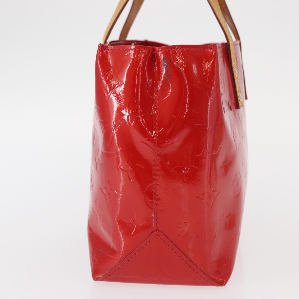 LOUIS VUITTON Monogram Vernis Reade PM Hand Bag Red Rouge M91088 LV Auth BA9357