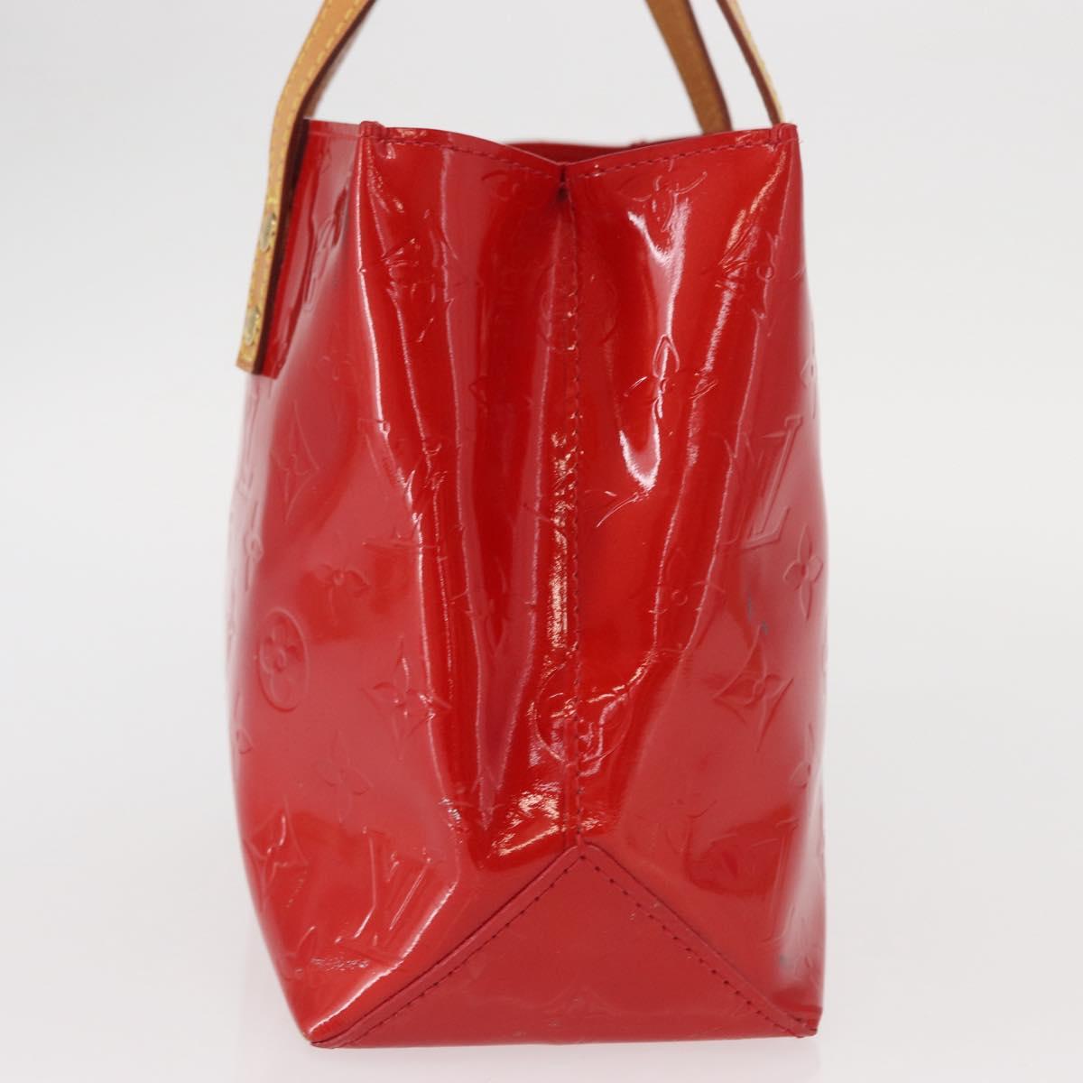 LOUIS VUITTON Monogram Vernis Reade PM Hand Bag Red Rouge M91088 LV Auth BA9357