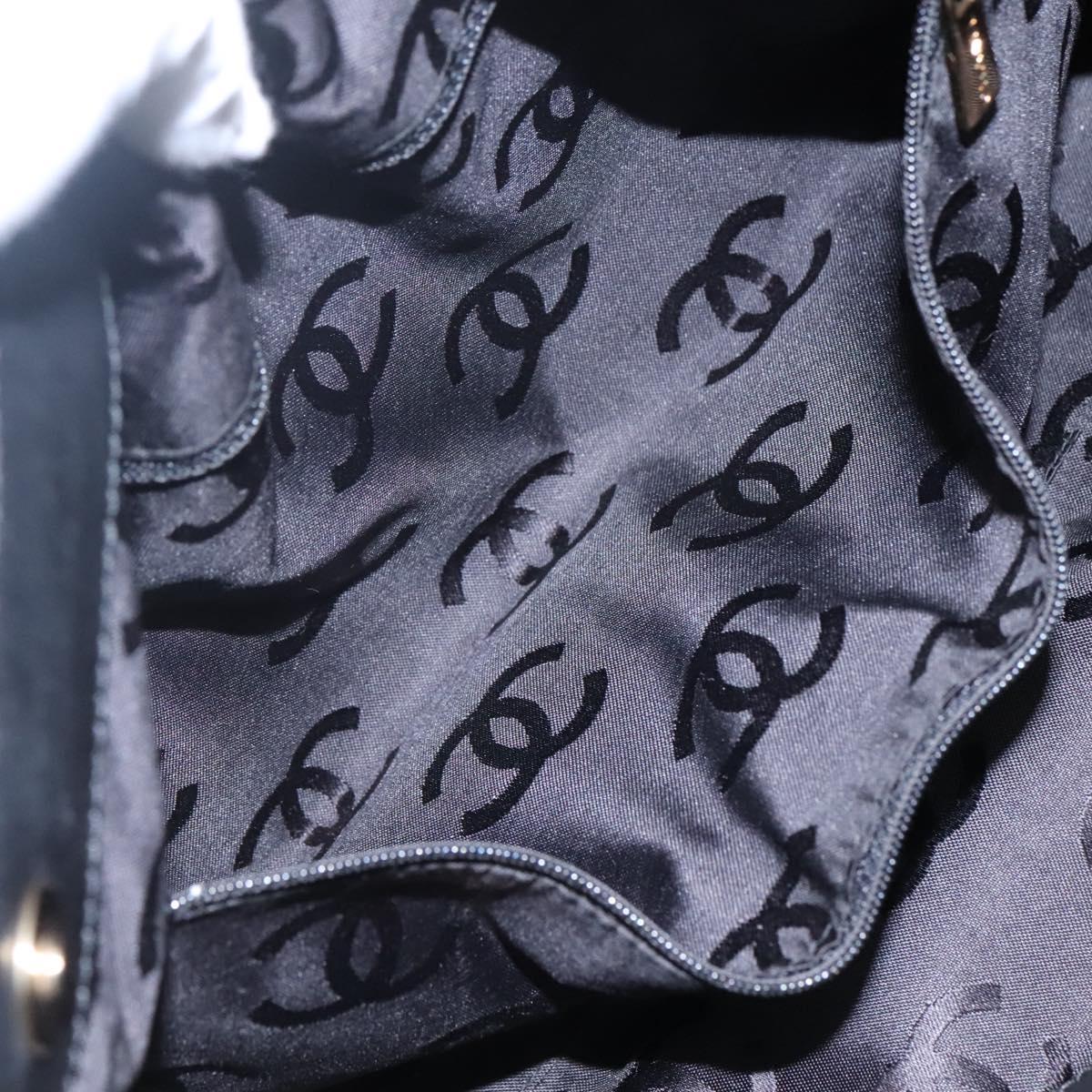 CHANEL Matelasse Hand Bag Suede Black CC Auth BA936