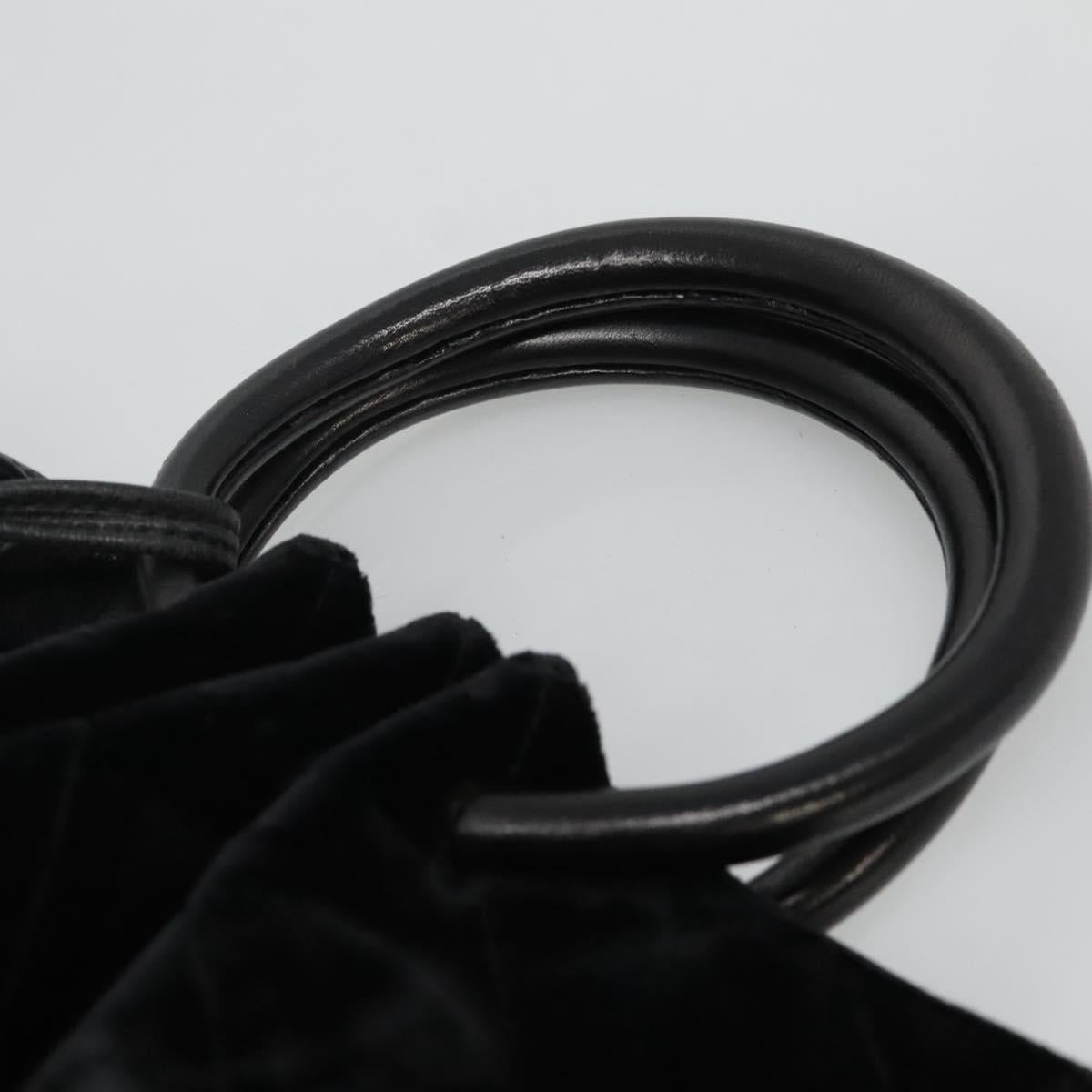 CHANEL Matelasse Hand Bag Suede Black CC Auth BA936