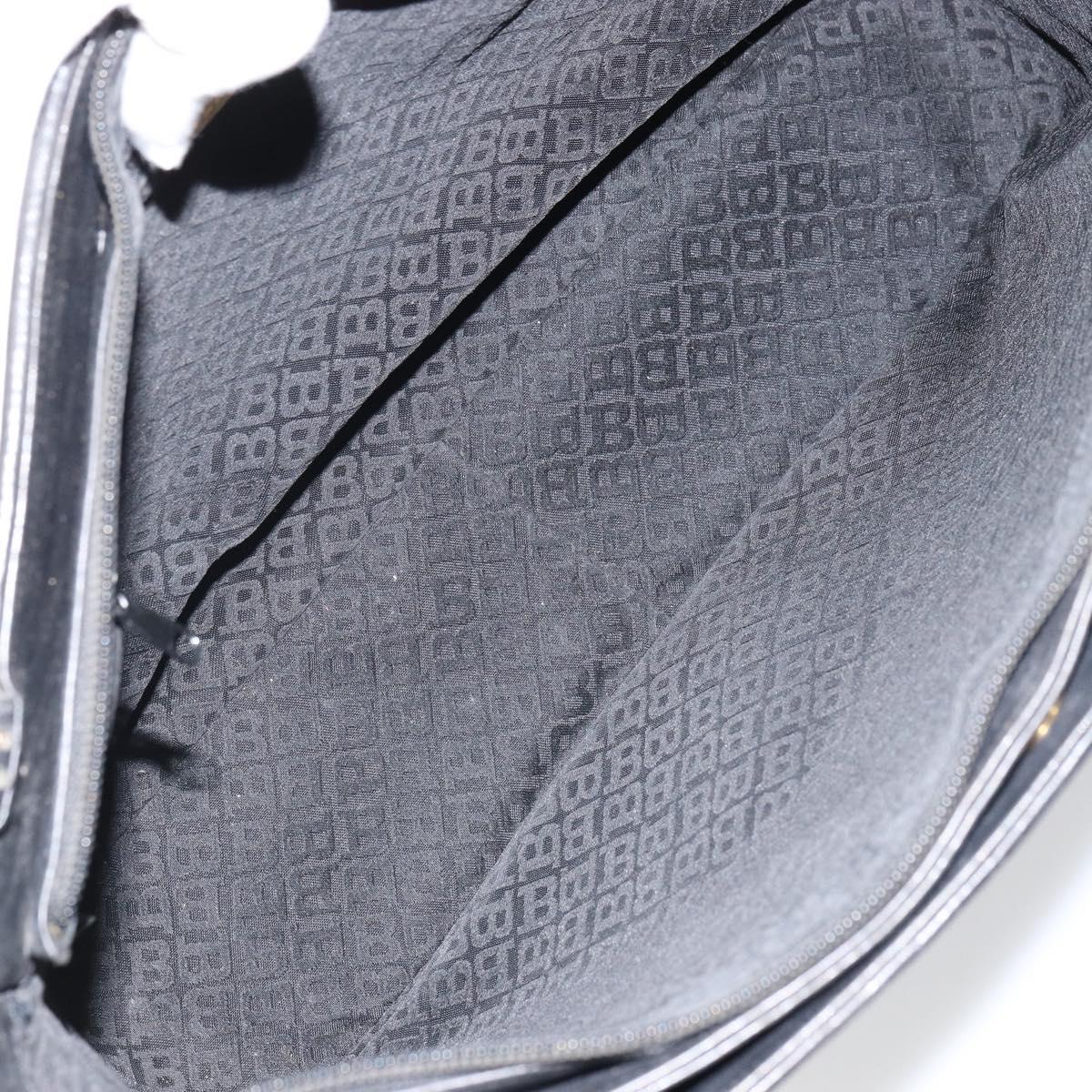 BALLY Tote Bag Leather Black Gold Auth BA9361