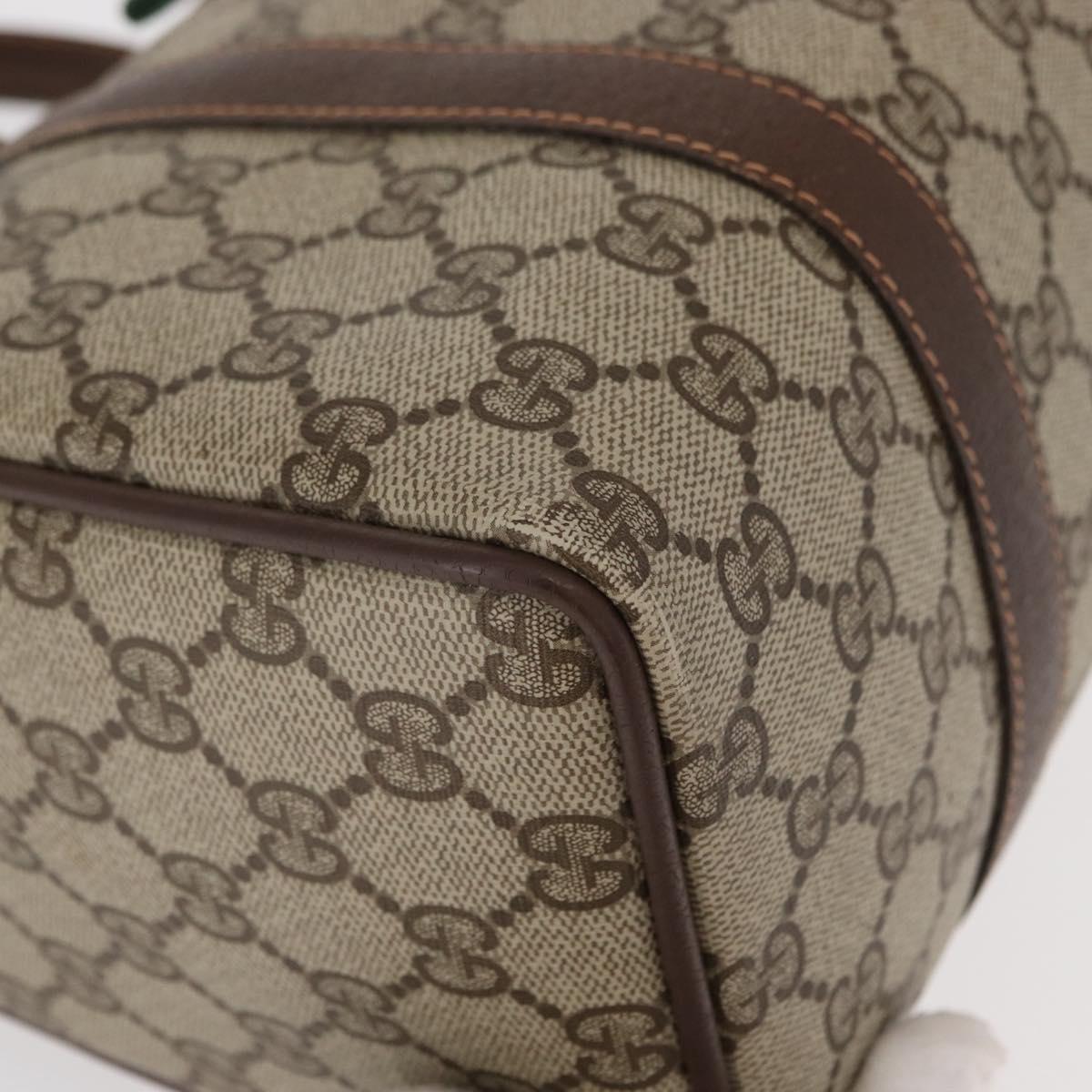 GUCCI GG Supreme Web Sherry Line Hand Bag PVC Beige Gold 40 02 006 Auth BA9363
