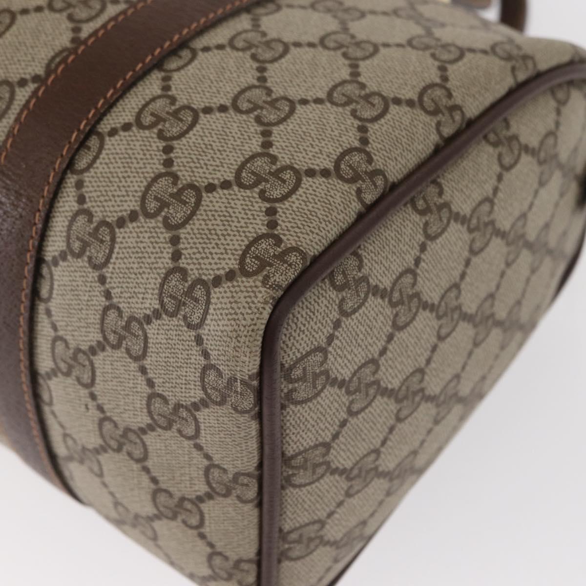 GUCCI GG Supreme Web Sherry Line Hand Bag PVC Beige Gold 40 02 006 Auth BA9363