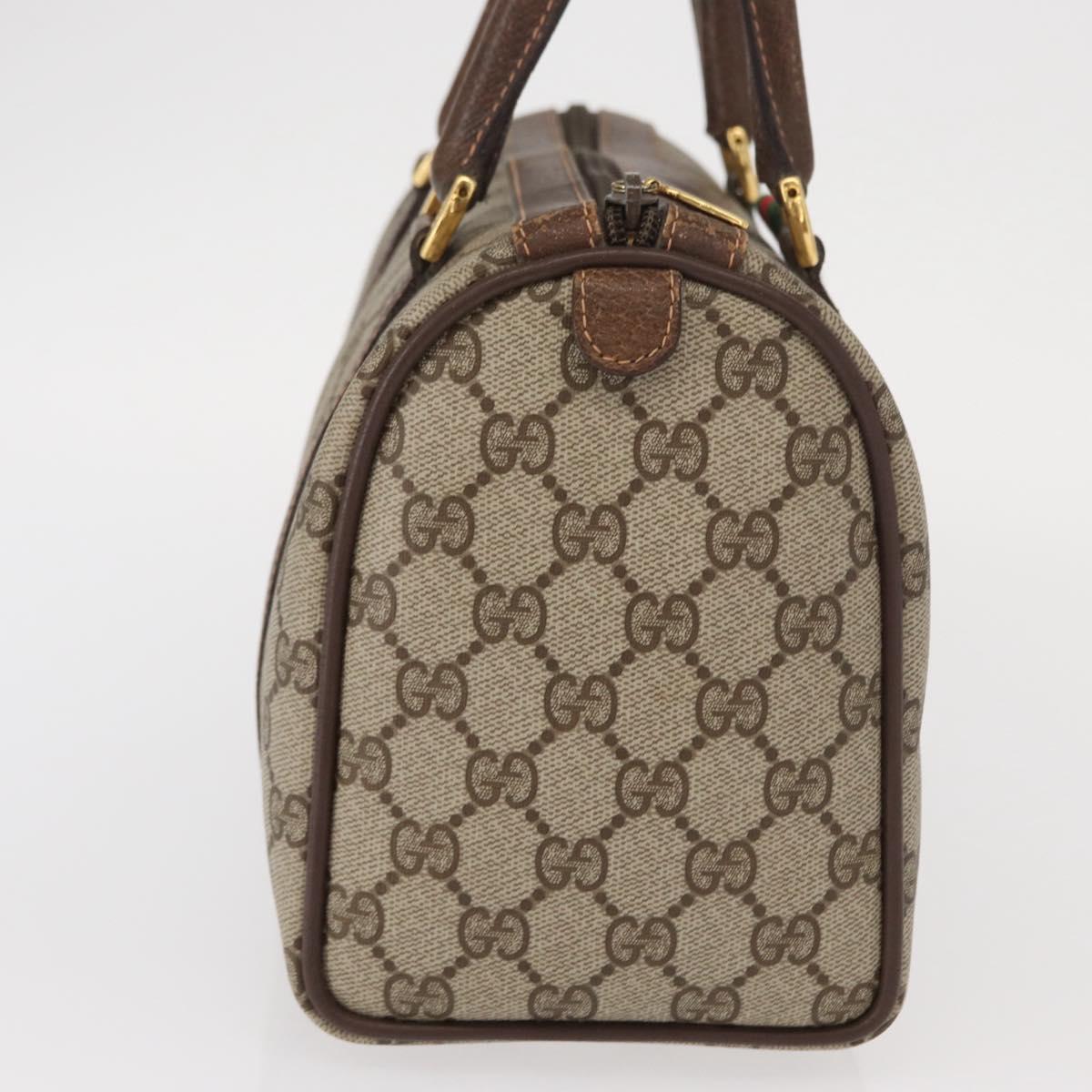 GUCCI GG Supreme Web Sherry Line Hand Bag PVC Beige Gold 40 02 006 Auth BA9363