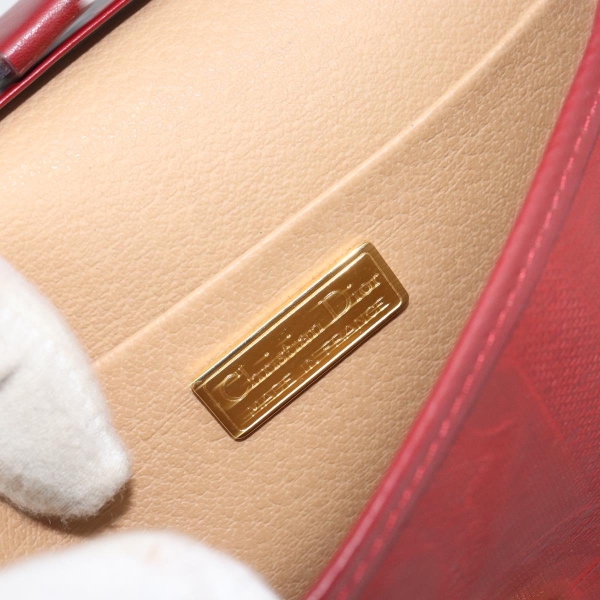 Christian Dior Trotter Canvas Shoulder Bag PVC Red Gold Auth BA9376