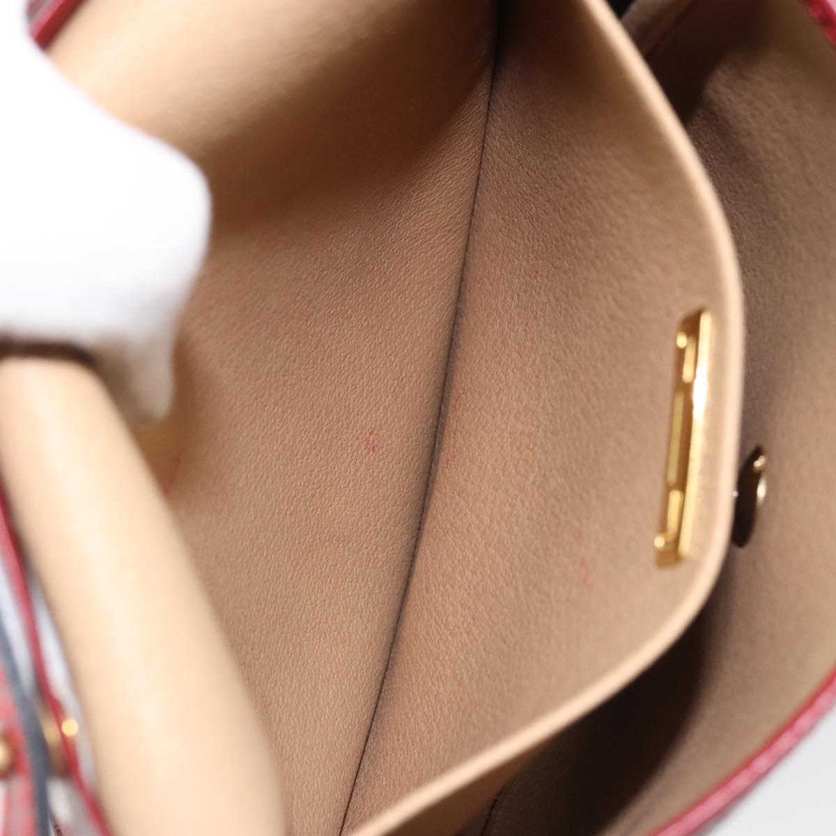 Christian Dior Trotter Canvas Shoulder Bag PVC Red Gold Auth BA9376