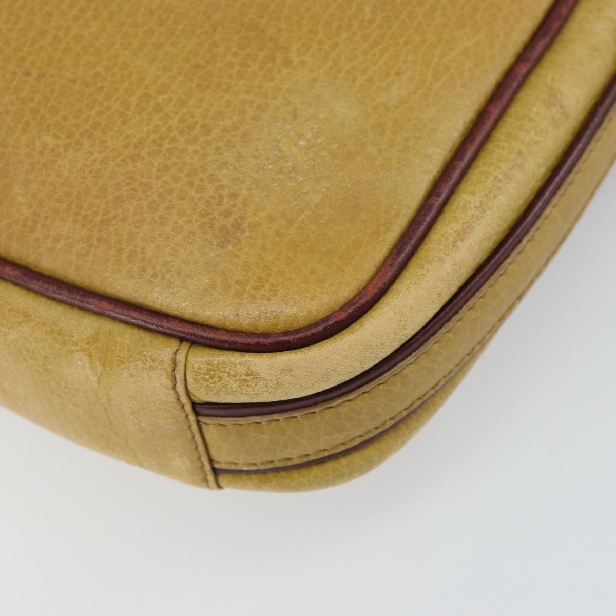CARTIER Must Line Shoulder Bag Leather Yellow Gold Auth BA9382