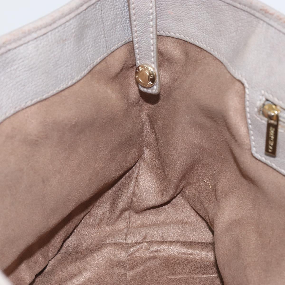 Jimmy Choo Sasha S Tote Bag Leather Silver Gold Auth BA9385