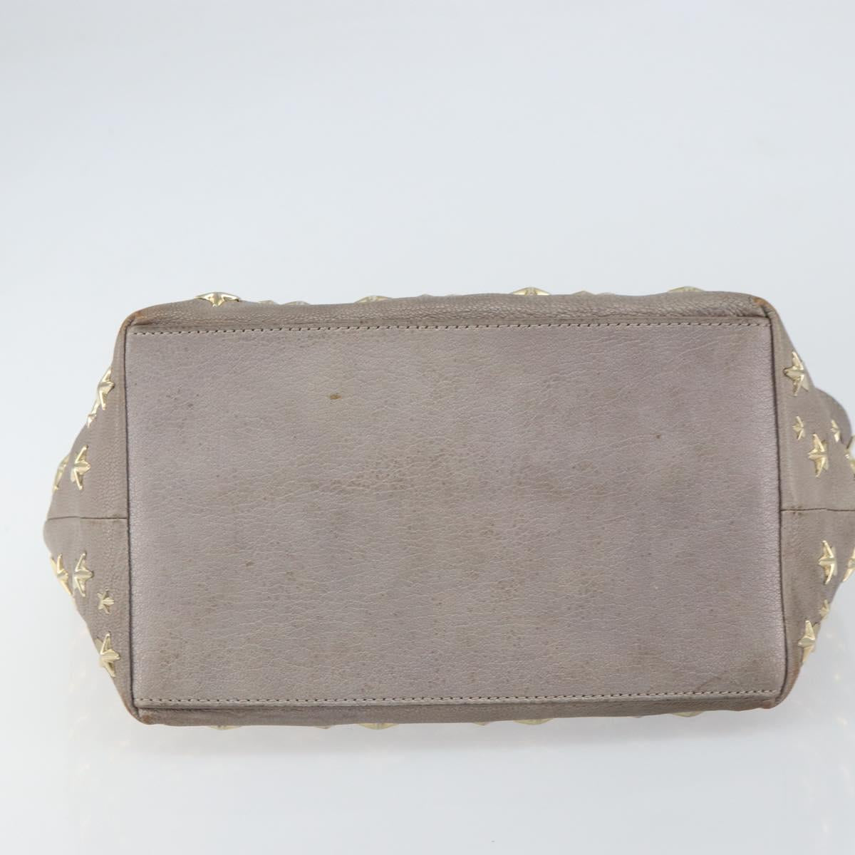 Jimmy Choo Sasha S Tote Bag Leather Silver Gold Auth BA9385