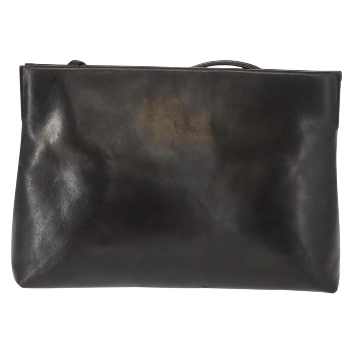 Salvatore Ferragamo Vala Shoulder Bag Leather Dark Brown Gold Auth BA9386
