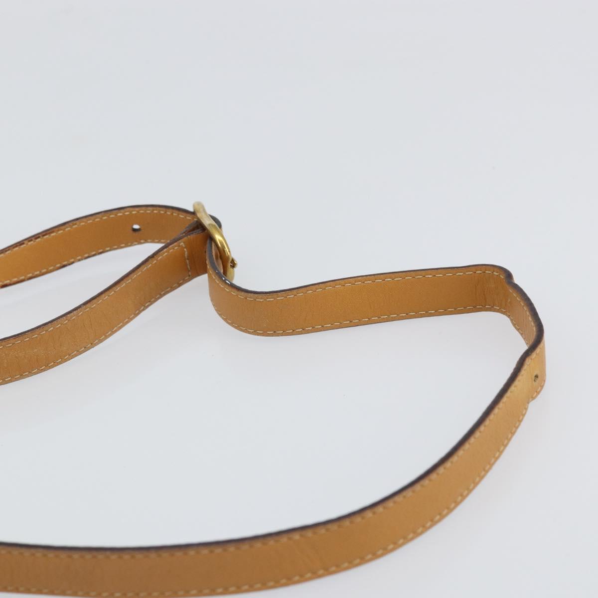 GUCCI Micro GG Supreme Shoulder Bag PVC Beige Gold Auth BA9394