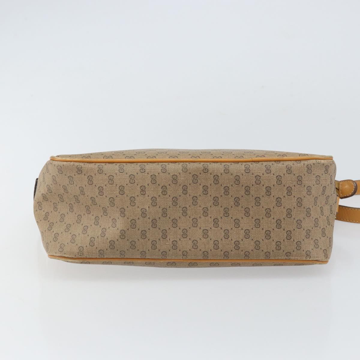 GUCCI Micro GG Supreme Shoulder Bag PVC Beige Gold Auth BA9394