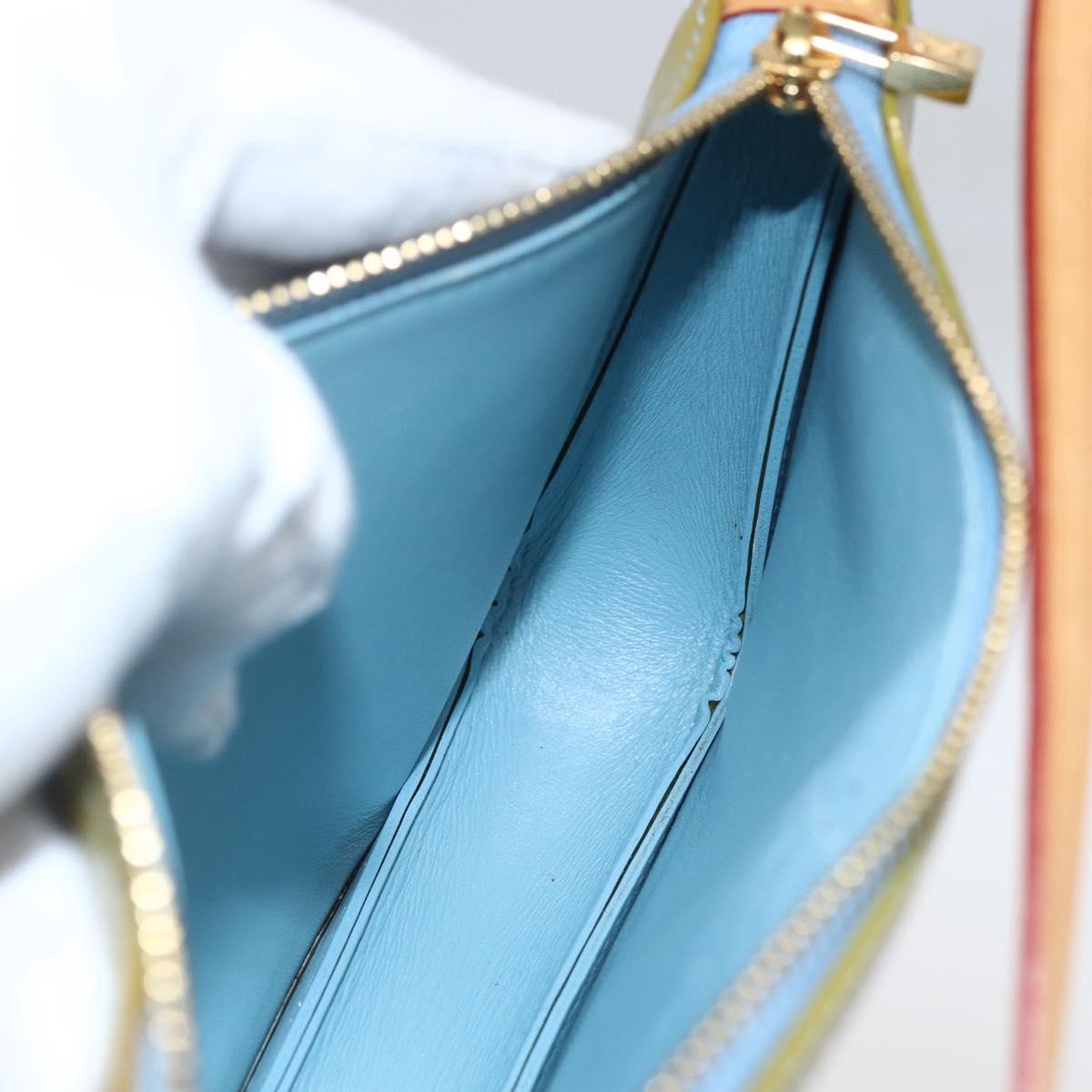 LOUIS VUITTON Monogram Vernis Lexington Pouch Baby Blue M91011 LV Auth BA9397